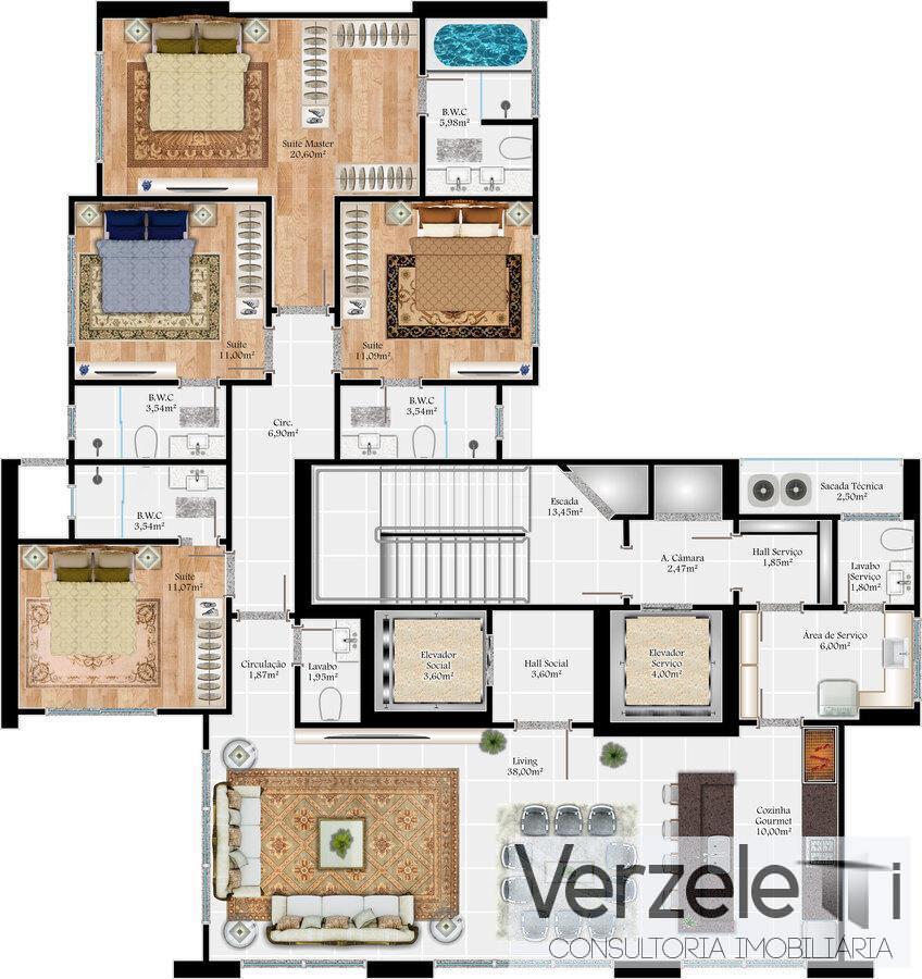 Apartamento, 4 quartos, 170 m² - Foto 38