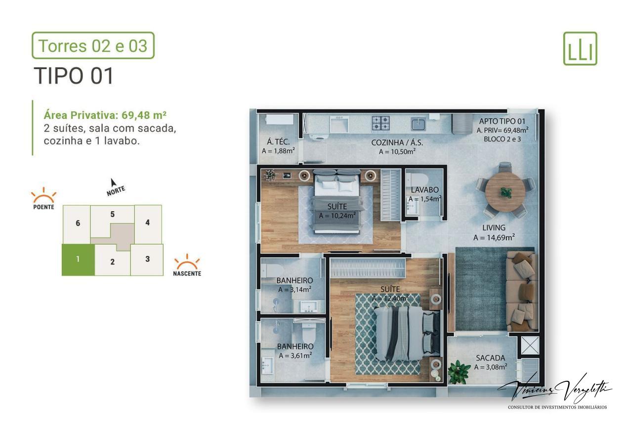 Apartamento, 2 quartos, 69 m² - Foto 13