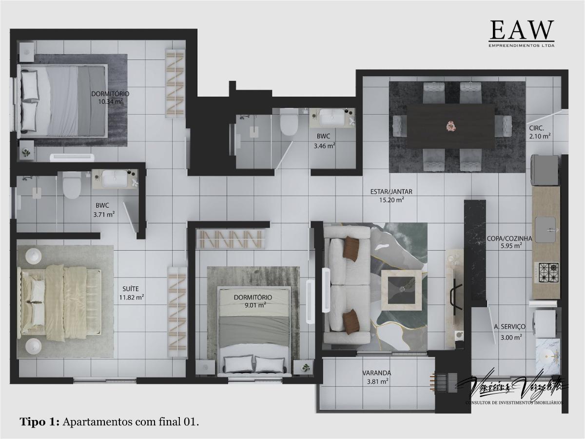 Apartamento, 3 quartos, 84 m² - Foto 9