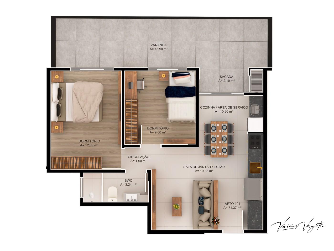 Apartamento, 2 quartos, 55 m² - Foto 14