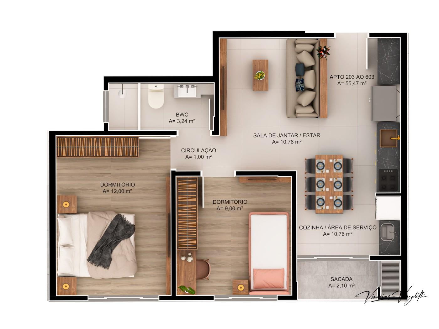 Apartamento, 2 quartos, 55 m² - Foto 19