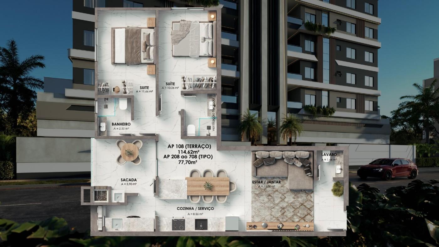 Apartamento, 2 quartos, 64 m² - Foto 47